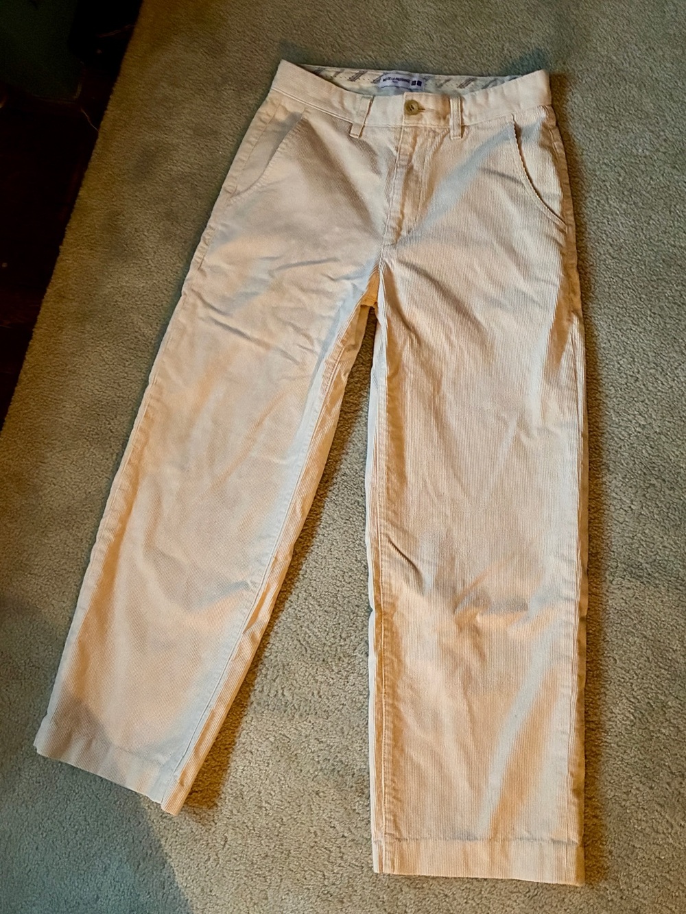 Ines de la Fressange Cream Corduroy Wide Leg Pants Size 4